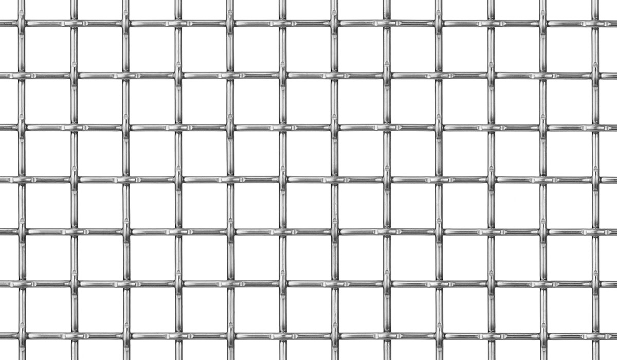 A delicate crimp woven mesh in stainless steel