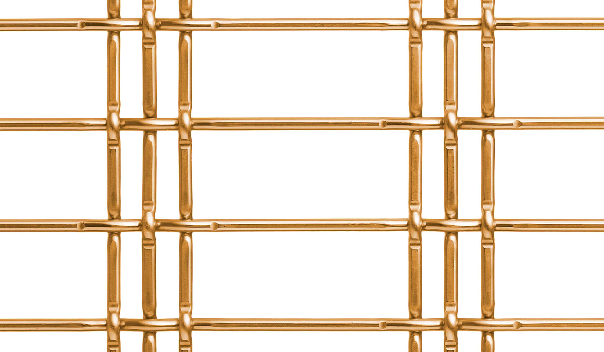 A triple strand woven mesh in bronze