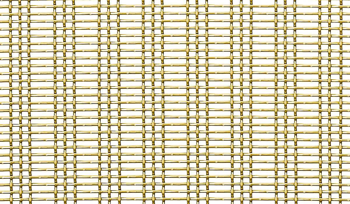 A triple strand woven mesh in brass