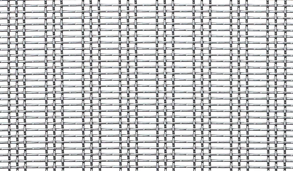 A triple strand woven mesh in stainless steel