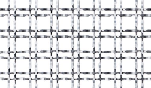 A twin wire woven mesh in stainless steel