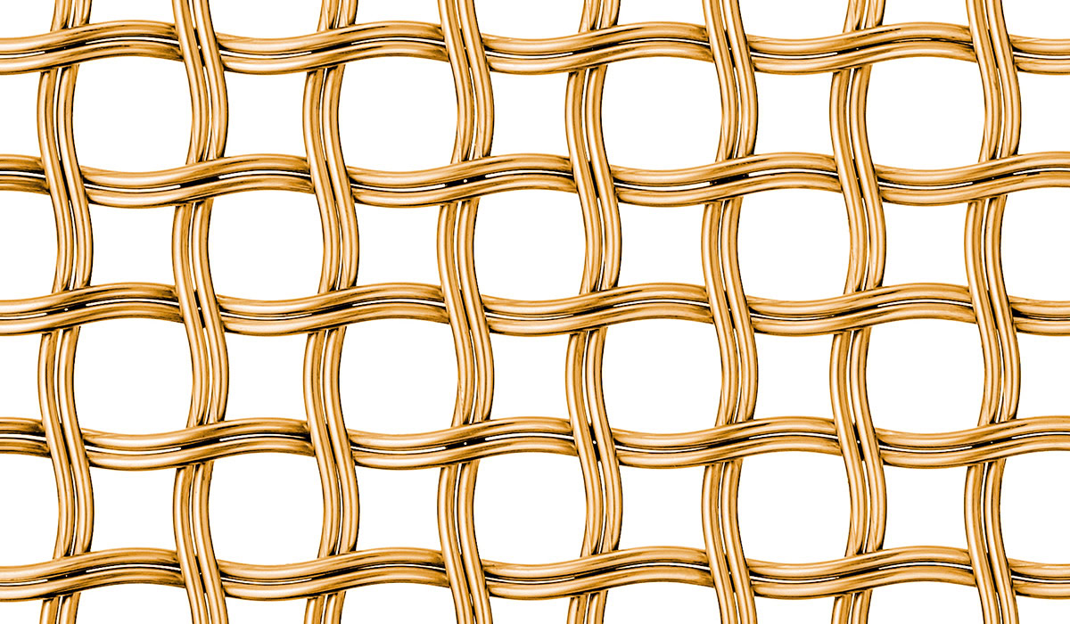 A circular heavy-duty woven wire mesh in bronze