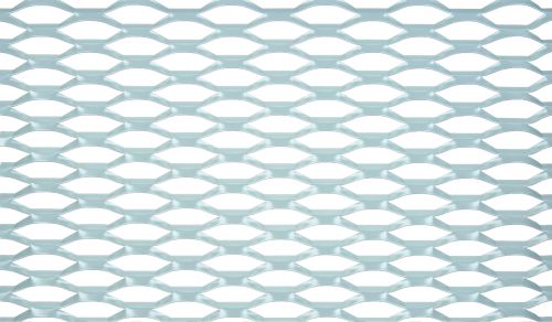silver expanded mesh with a medium open area on a white background