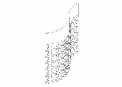 A drawing of a 40x3 undulation fixing for Kriskadecor Metal Chains