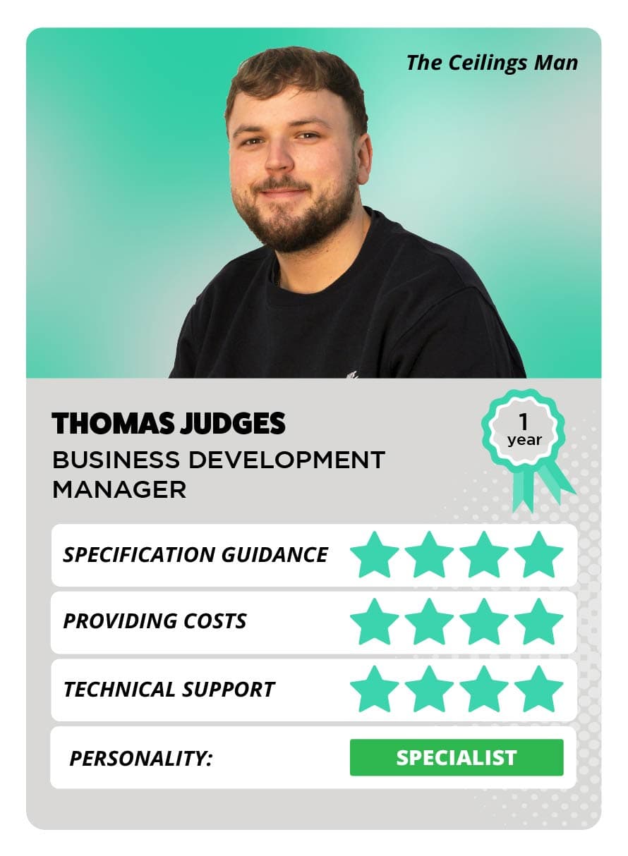 A photo of Tom Judge's employee top trump card. The Business Development Manager.
